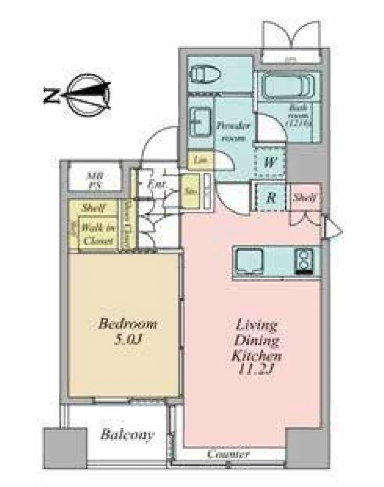 OZIO大手町 間取り図 1LDK 40.49㎡
