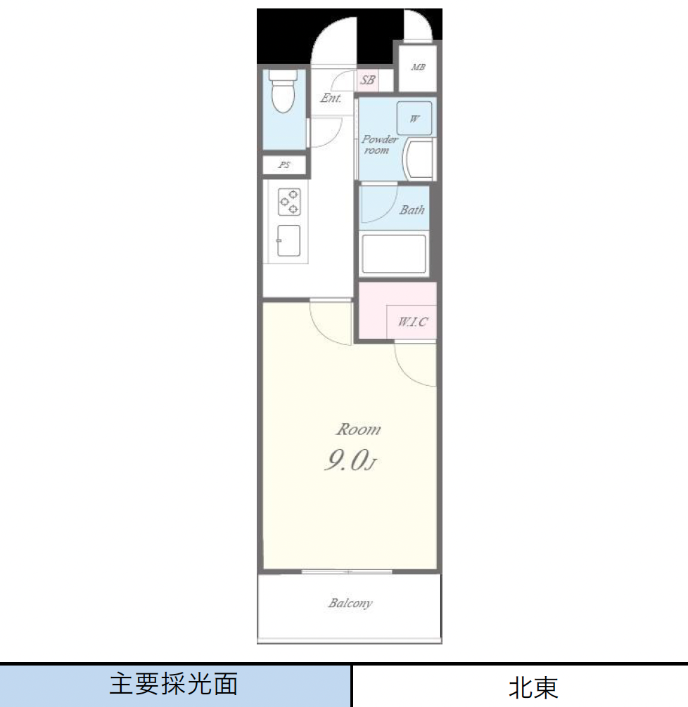 Monte Luce 間取り図 1K 28.87㎡