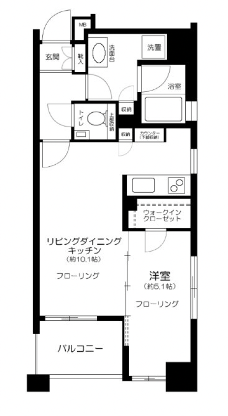 プレシス東神田 間取り図 1LDK 39.72㎡