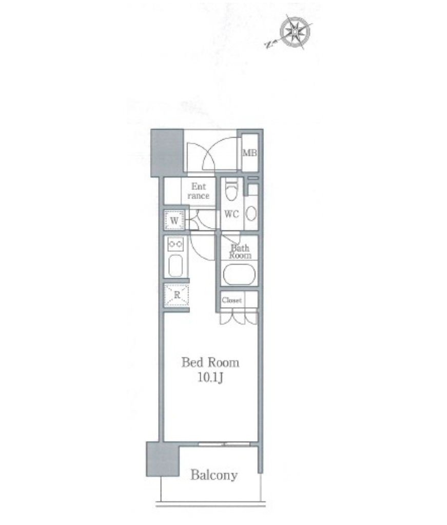 パークフラッツ浅草橋 1R 間取り図 1R 25.01㎡